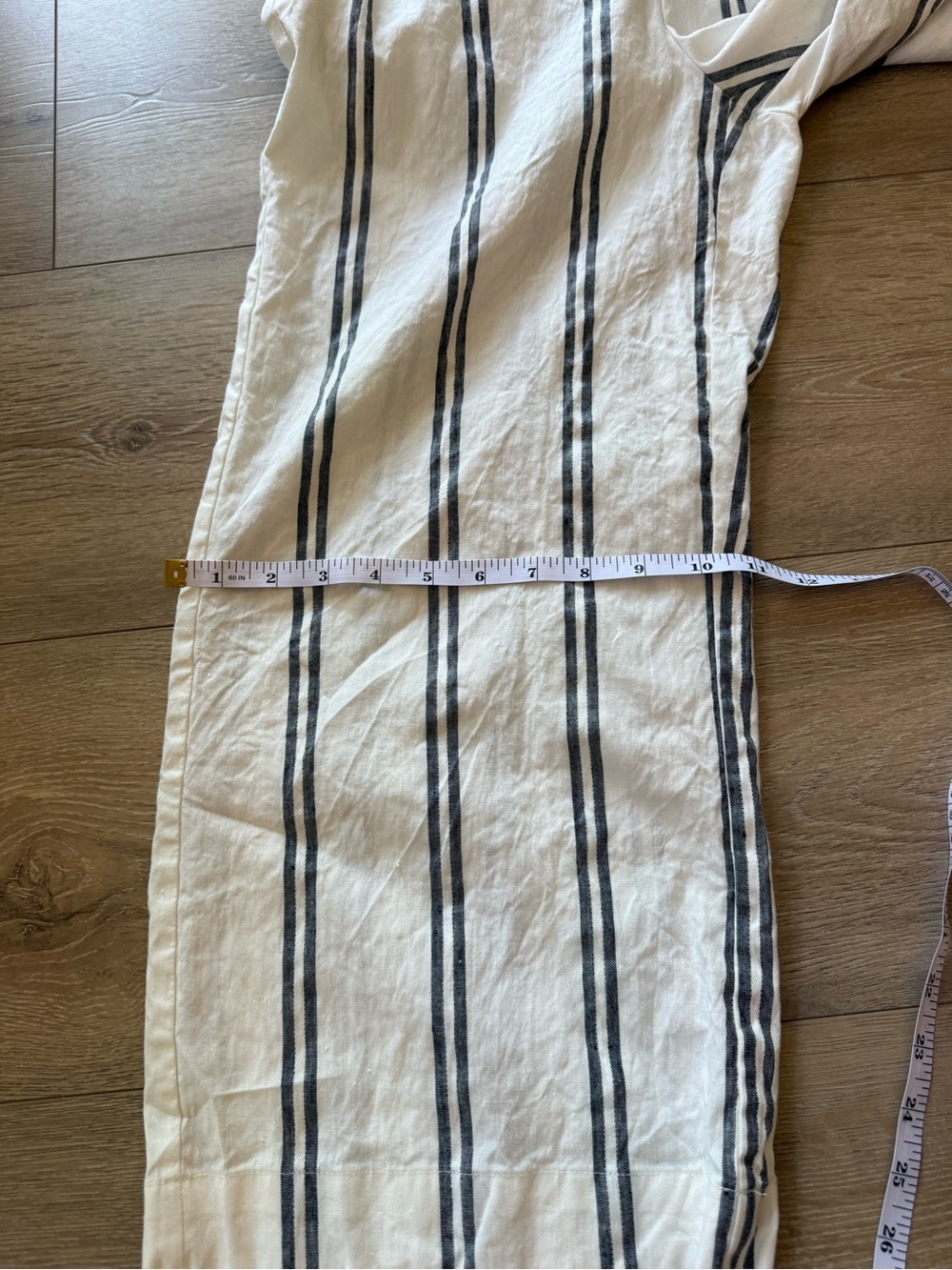 GAP White Jumpsuit with Black Vertical Stripes and Tie Waist - Picture 8 of 10